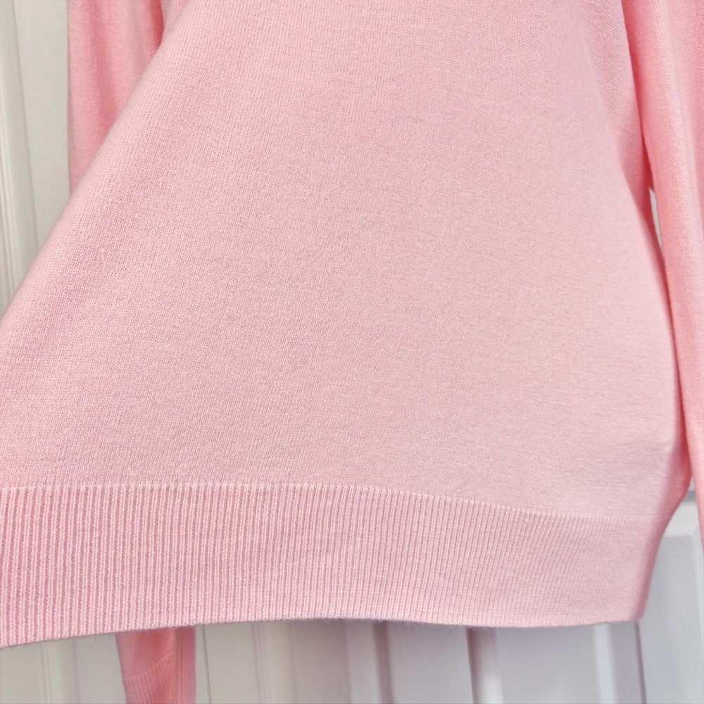 NWT Basic Editions Light Pink Soft Luxury Yarn V-… - image 10